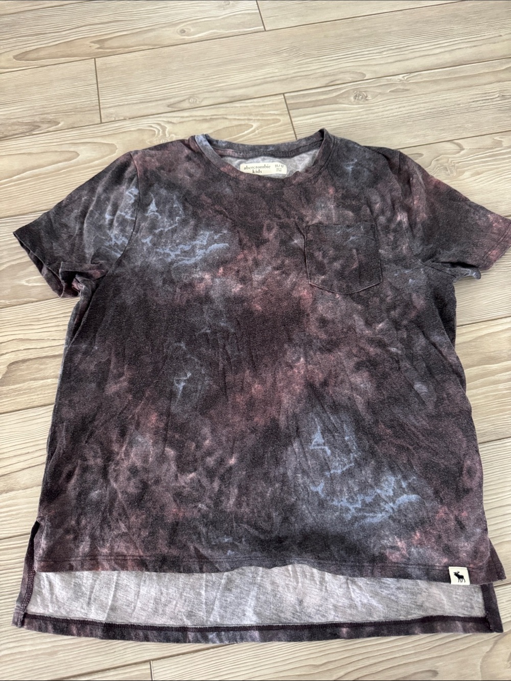 Abercrombie & Fitch Men's Tie-Dye Pocket Tee - Black, Purple, Blue
